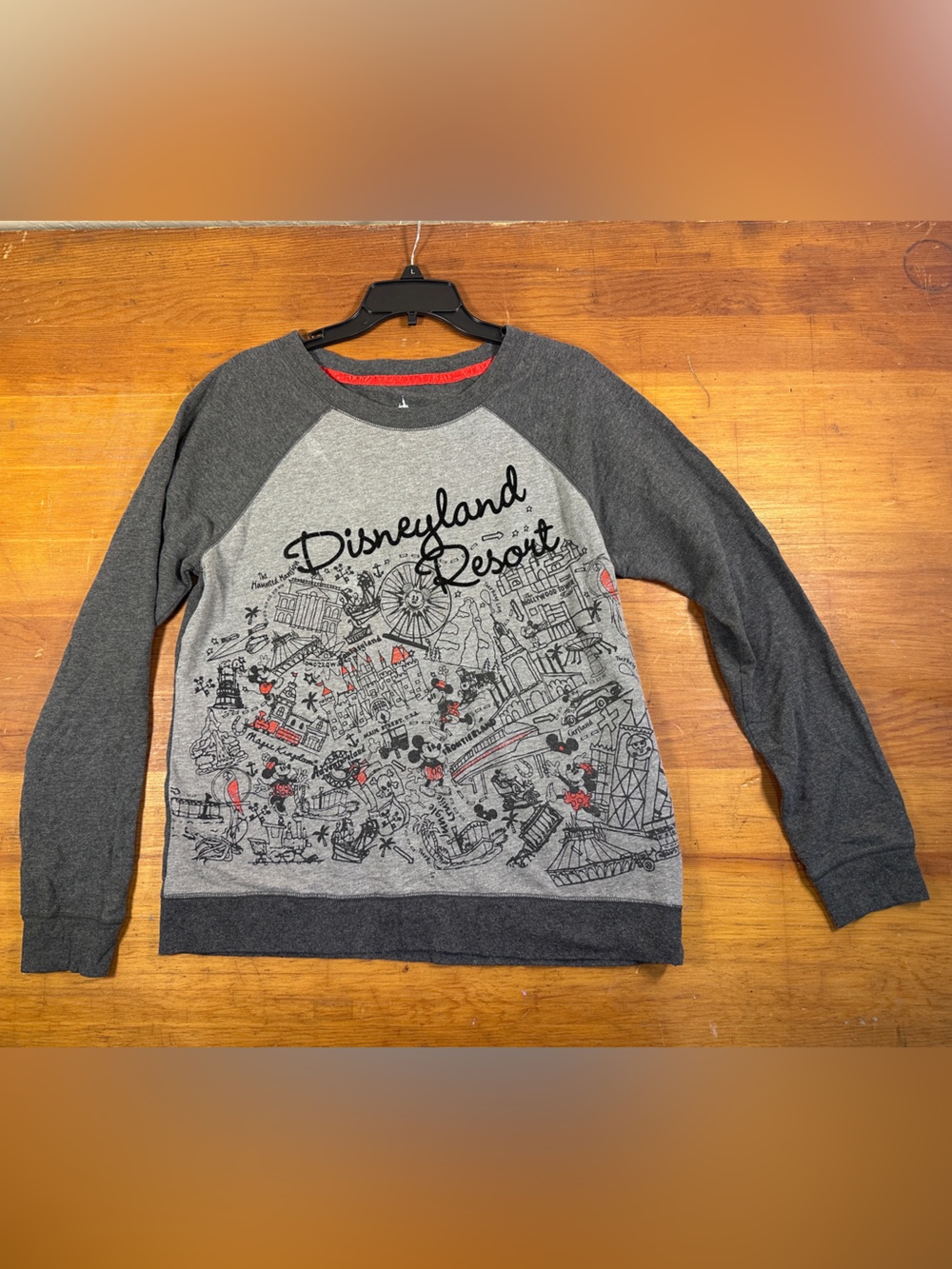 Women’s Gray Raglan Disneyland Sweatshirt Large
